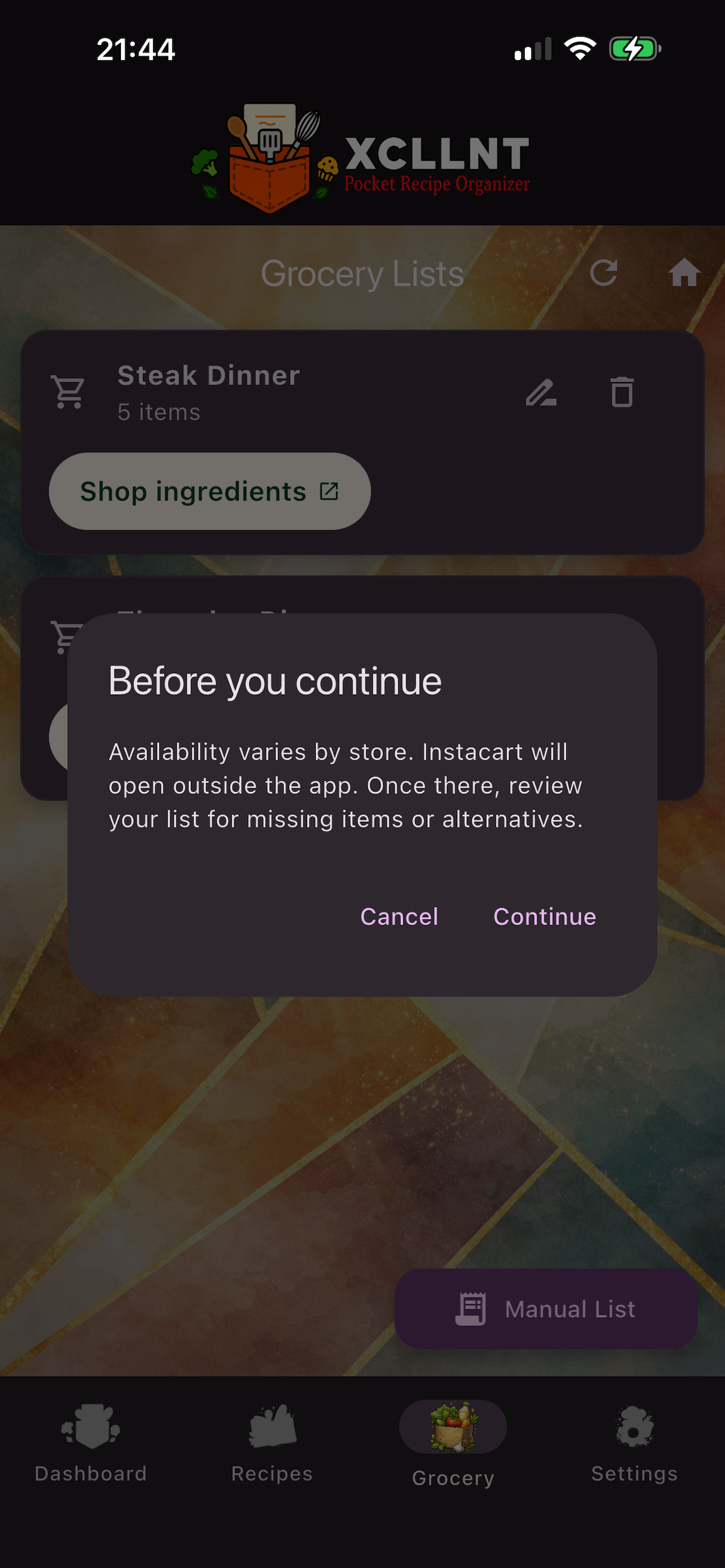XCLLNT Pocket Recipe Organizer screenshot 4