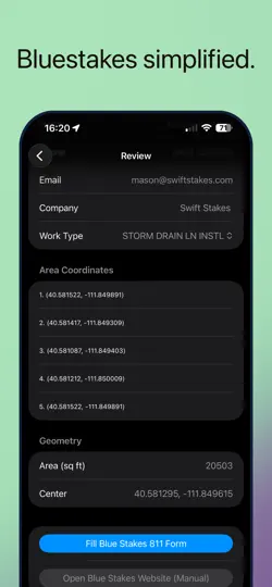 Swift Stakes: Blue Stakes Utah iPhone Screenshot 5