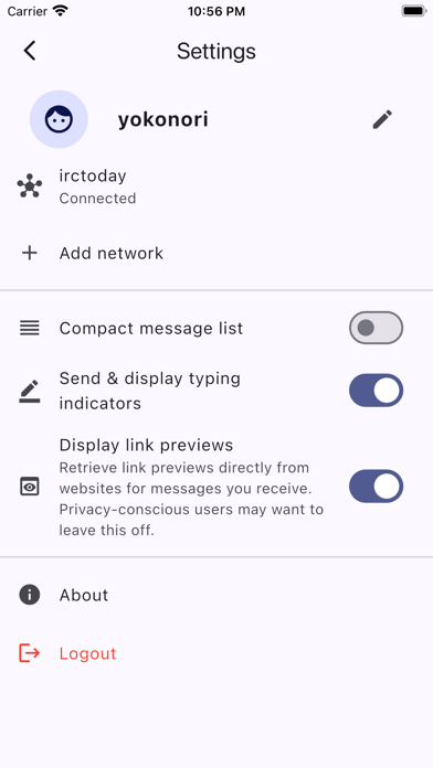 Goguma IRC screenshot 2