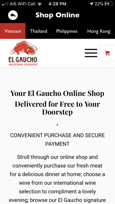 El Gaucho Steakhouse Asia Screenshot