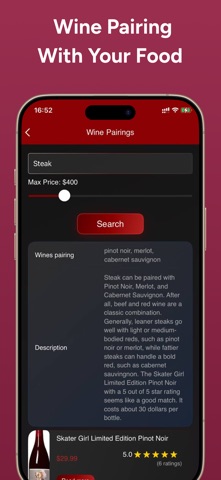 Rare Wine Price Tracker app screenshot