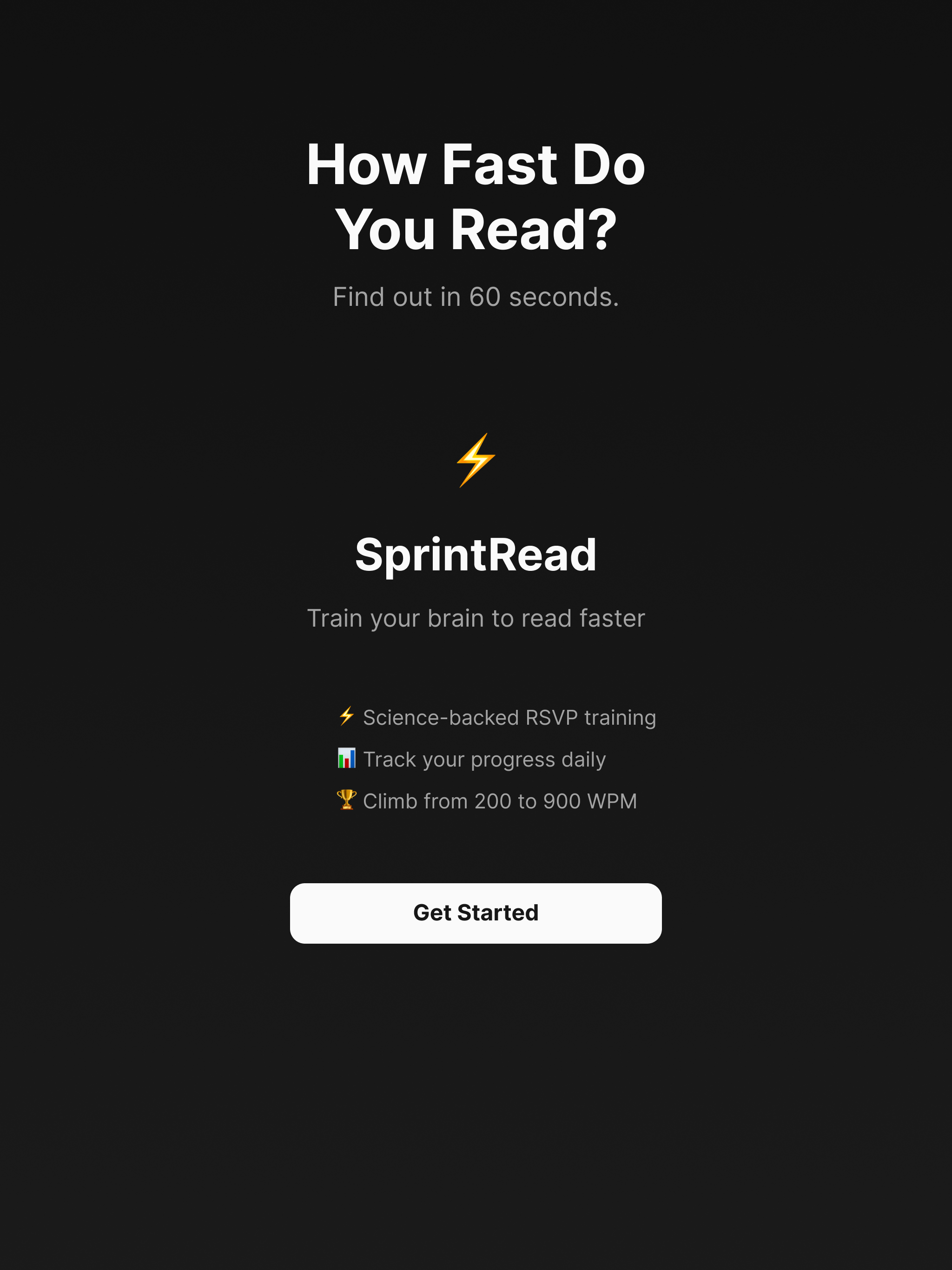 SprintRead — 900 WPM Club
