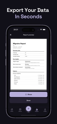 Migraine Grid Headache Tracker iPhone screenshot
