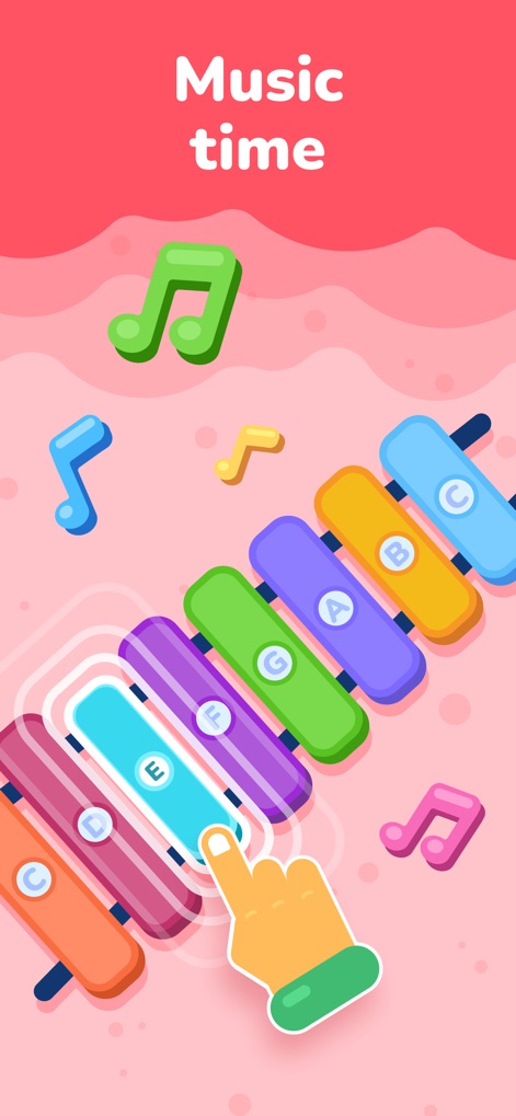 LogicLike: Kids Learning Games - Children can explore musical concepts through an interactive xylophone and simultaneously reinforce letter recognition with keys marked with ABCs.