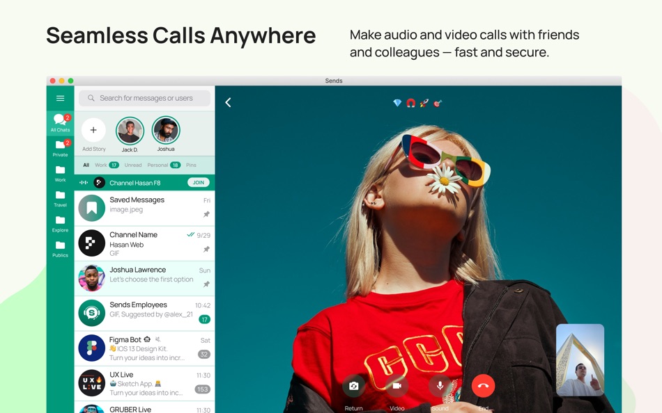 #4. Sends Messenger Desktop (macOS) Podle: DIGITALMETHOD TECH LTD