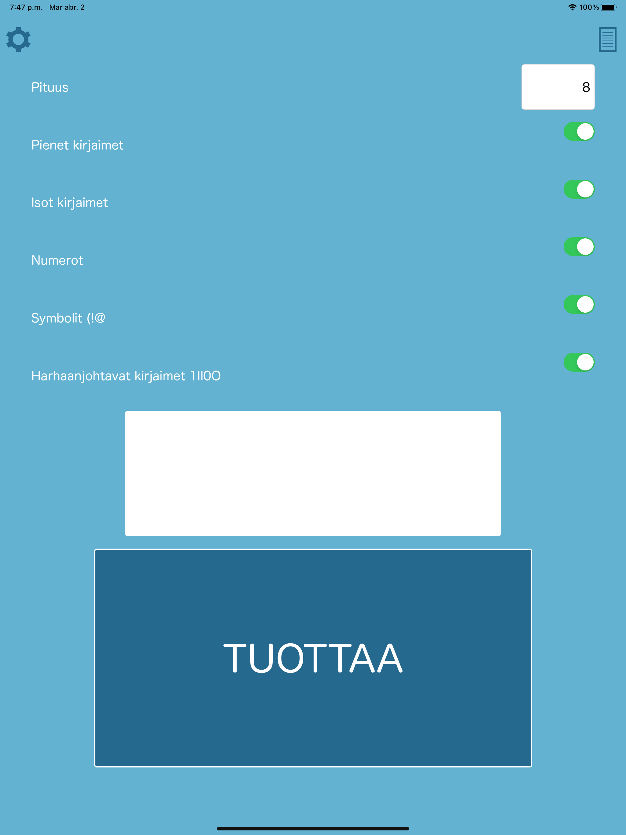 Salasana generator secure