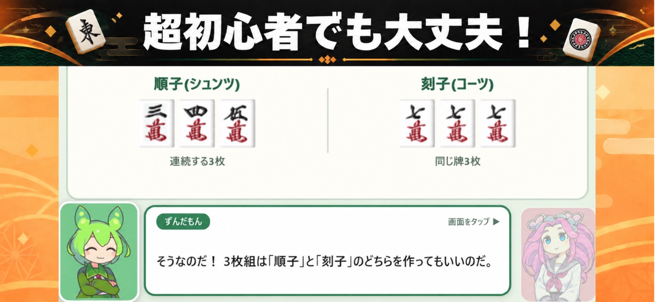 Screenshot 1 of 0から始める麻雀｜ずんだもんと実戦練習