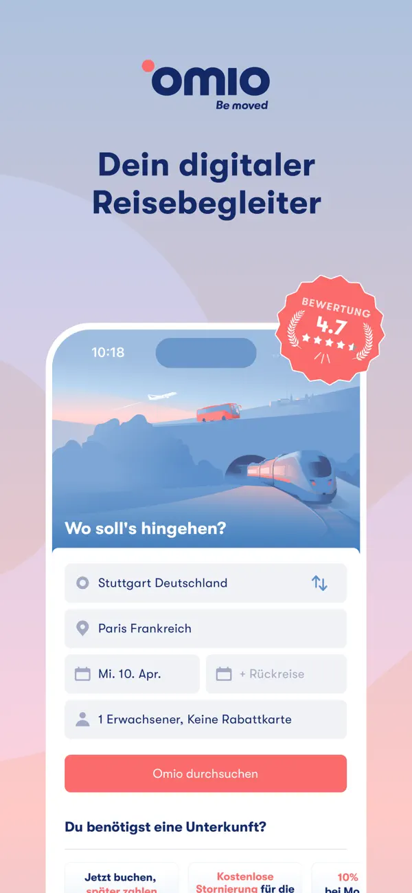 Omio: Travel by Train, Bus, Fly Screenshot 1