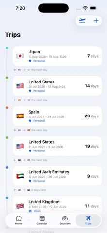 Countrydays: Visa Day Tracker Screenshot 4 of 5