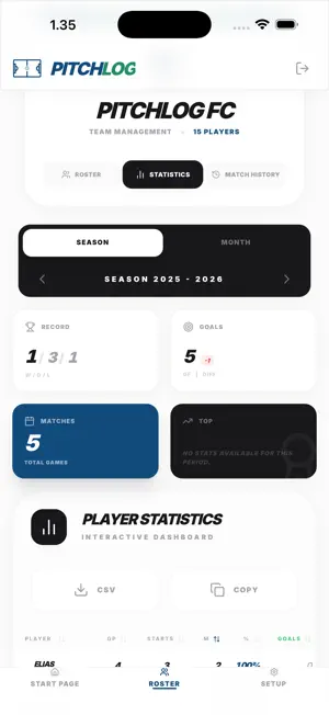 Pitchlog screenshot 1