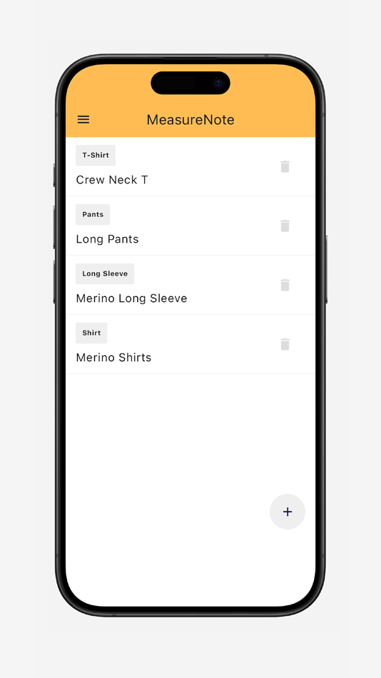 #3. MeasureNote Clothes Size App (iOS) Podle: ONTRAILS