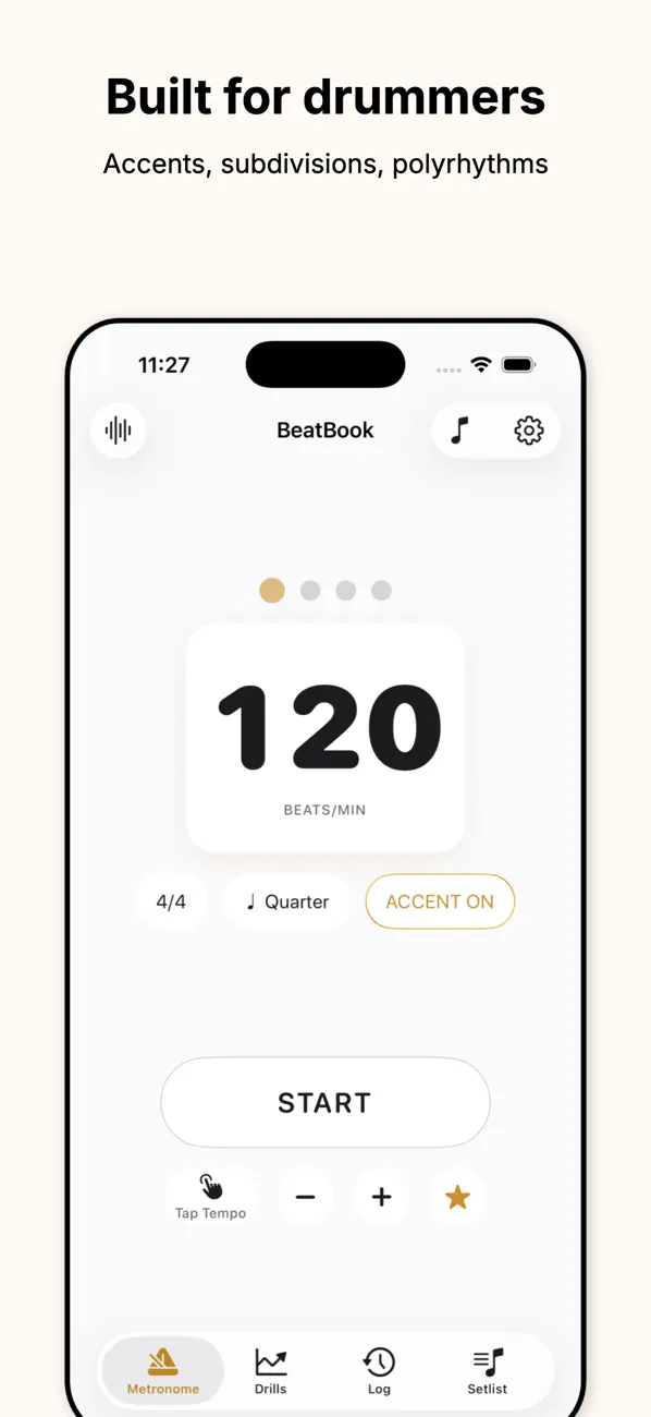 Screenshot #2 pour BeatBook: Drum Metronome