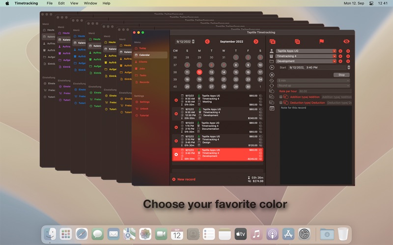 Taptile Timetracking. Screenshot 9 of 10