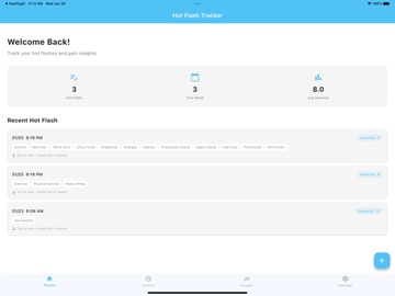 Hot Flash Insight iPad screenshot