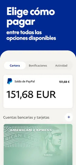 Captura de pantalla de PayPal en iPhone 4