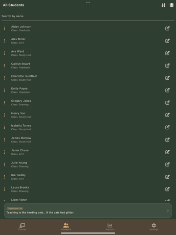 QuickNotes Teacher iPad screenshot