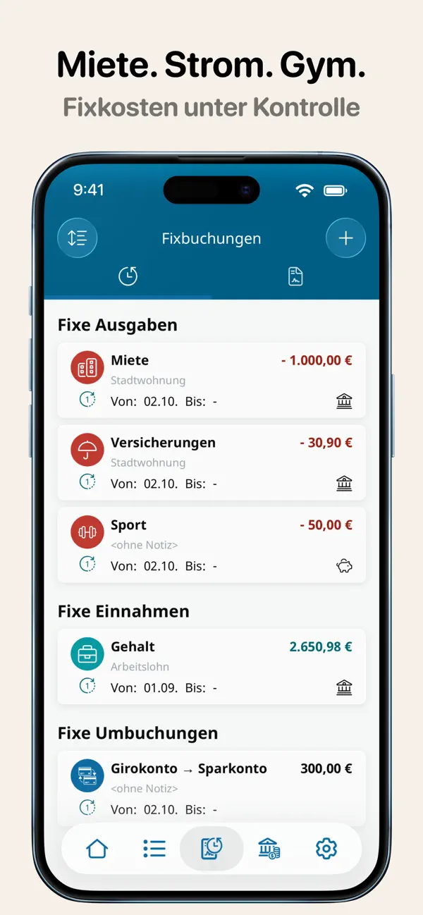 Haushaltsbuch MoneyControl iPhone App Screenshot 8 – Finanzen
