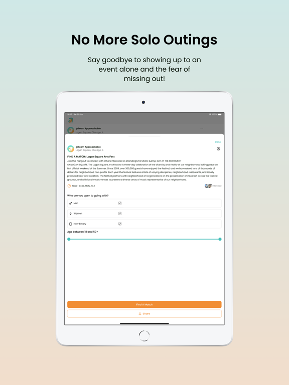 Approachable: Meet New Friends iPad screenshot 3 - Social Networking app