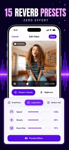Add Reverb to Video: Echofy iPhone screenshot