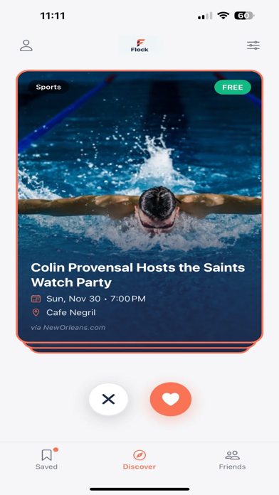 Flock: Event Discovery app screenshot