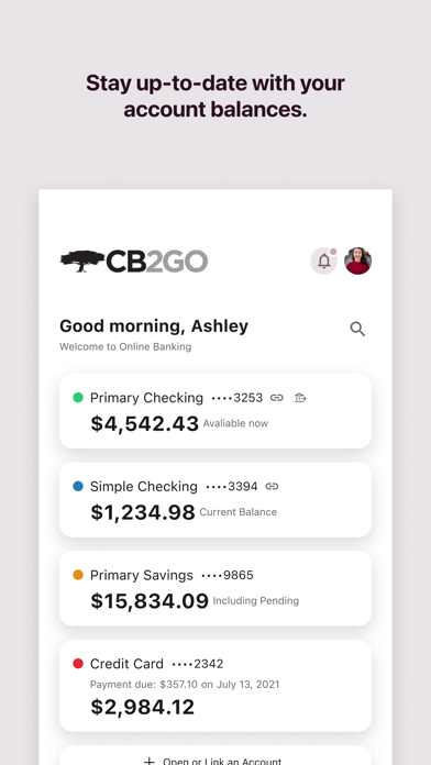 Community Bank's CB2GO iPhone screenshot 2 - Finance app