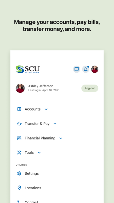 SCU Credit Union Online Screenshot