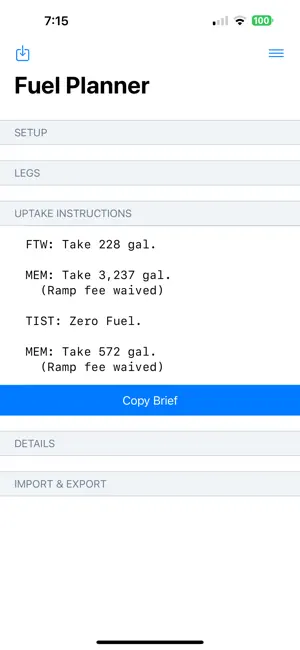 Fuel Planner screenshot 2