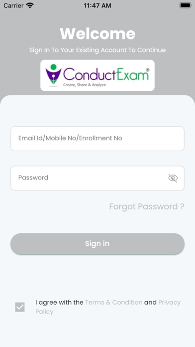 Conduct Exam App Screenshot