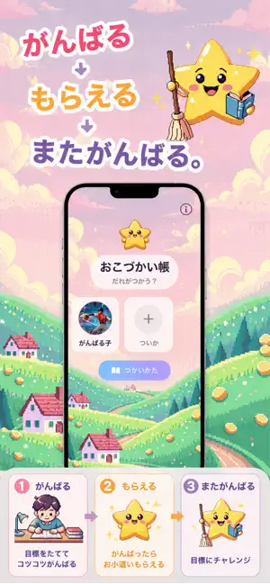がんばった帳|おこづかい管理アプリ screenshot 1