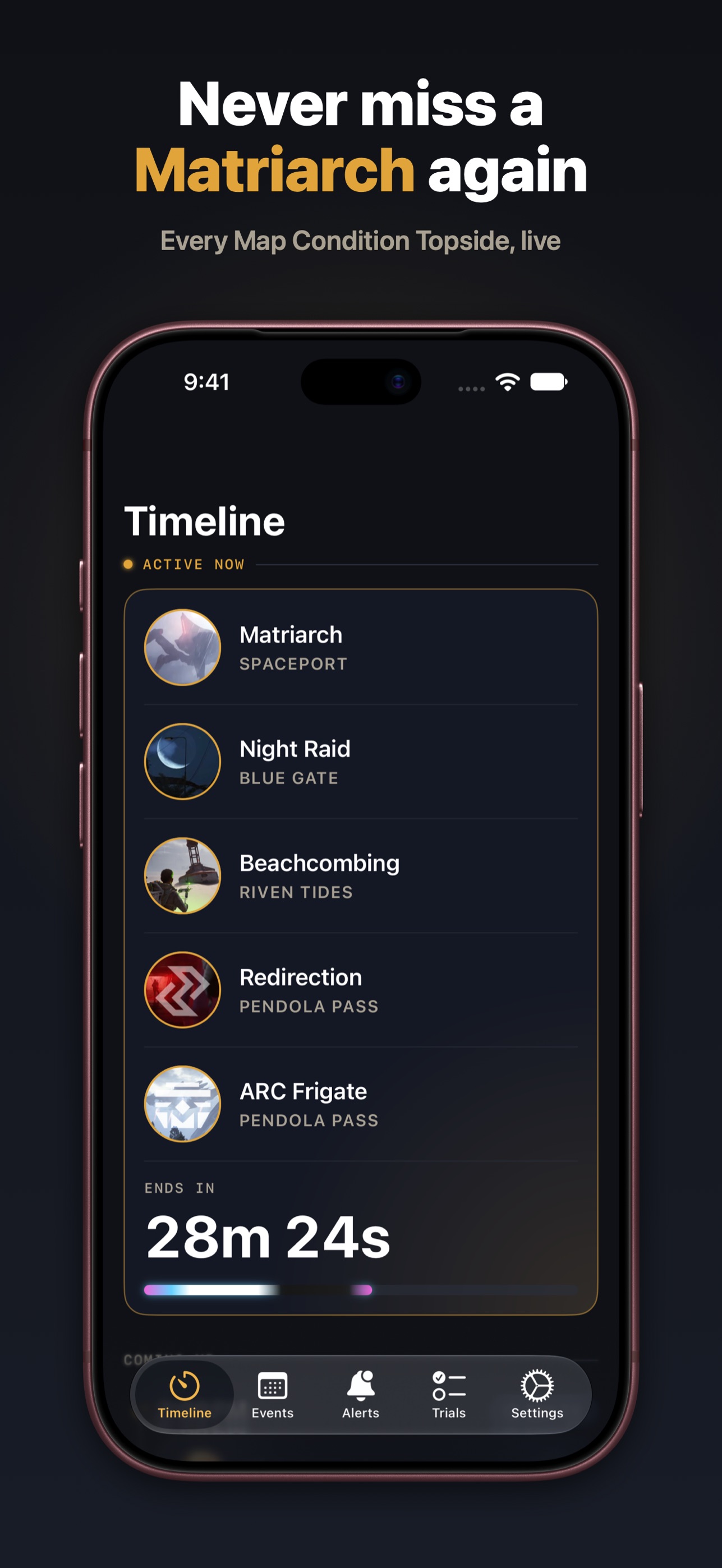 Screenshot 1 of ArcTimers: Live Raid Alerts