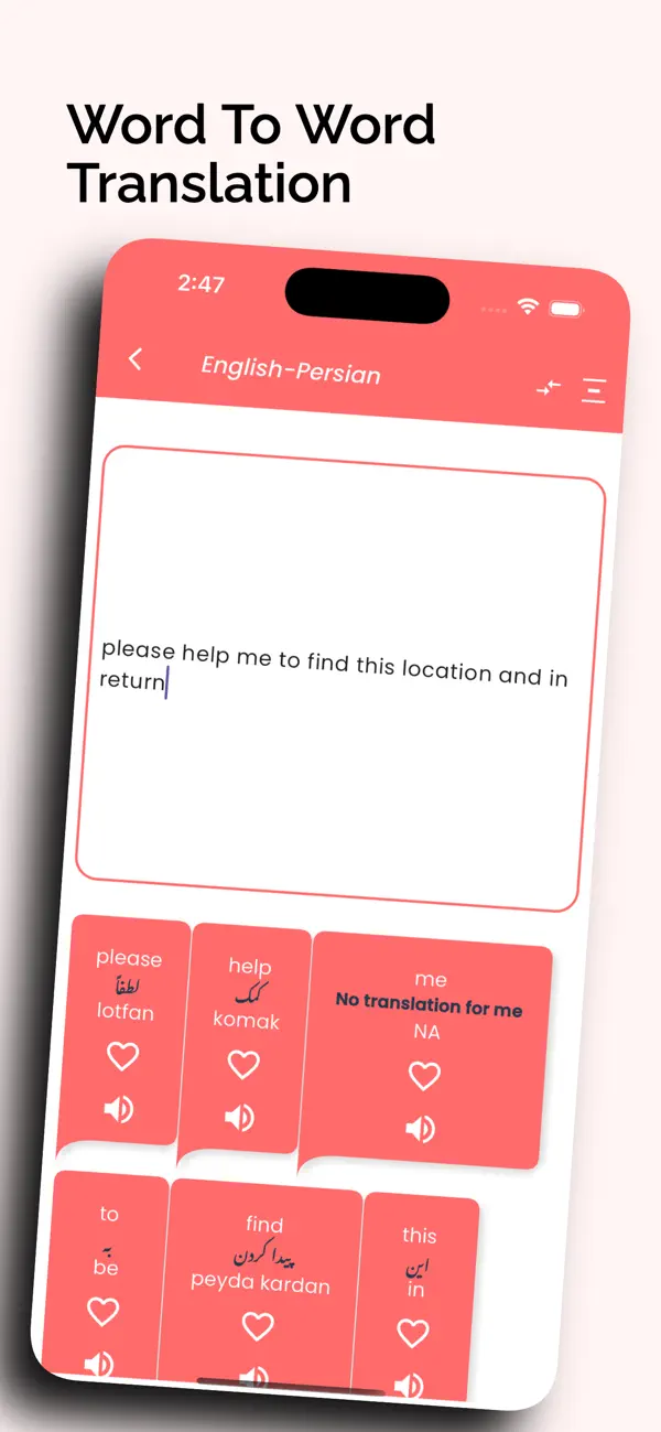 Screenshot #3 pour Persian Translator Offline!