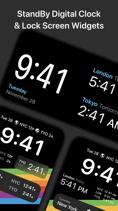 World Clock Time Zone Widgets Screenshot