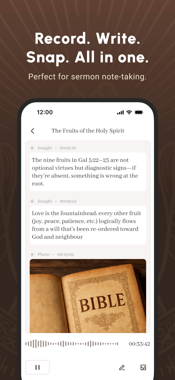 Bible Note Taker & Recorder screenshot 3