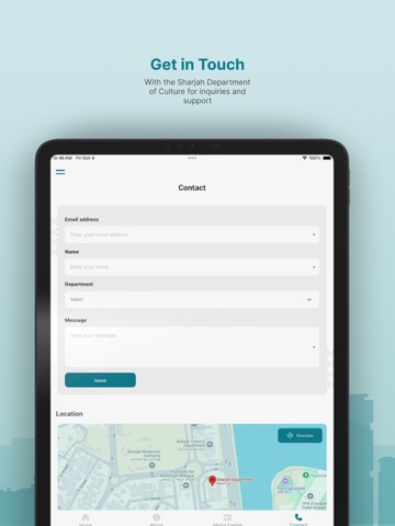 Sharjah Department of Culture iPad screenshot