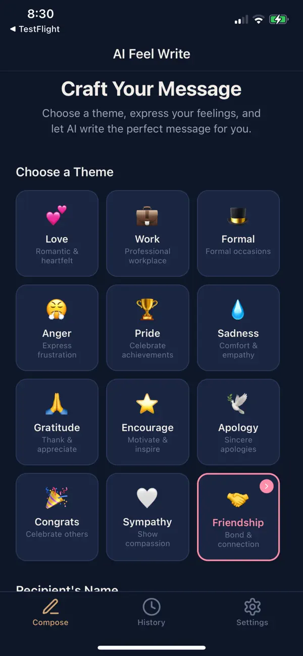 Screenshot #1 pour AI Feel Write
