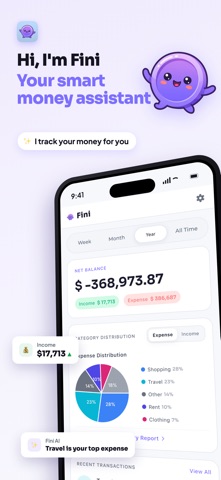 Fini: AI Budget & Expense iPhone screenshot