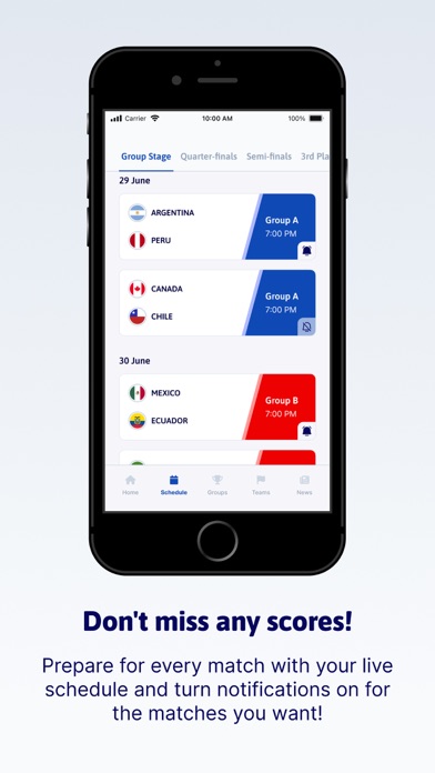 America 2024 Live Scores Screenshot