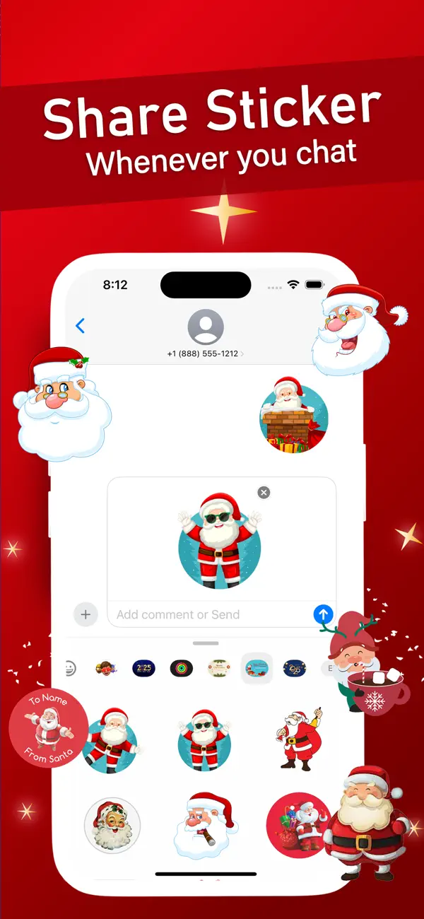 Screenshot #2 pour Santa Animated Stickers 2025