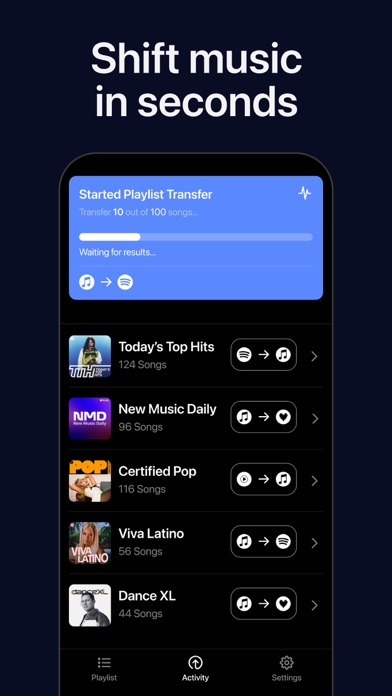 Playlist Transfer: Shift Music Screenshot