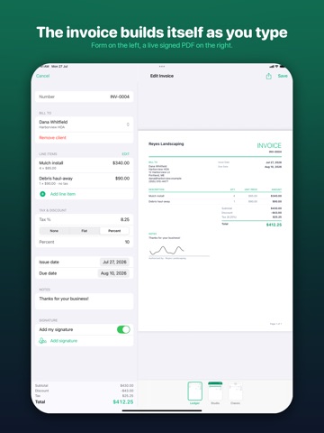 FairInvoice: Invoice Maker iPad screenshot