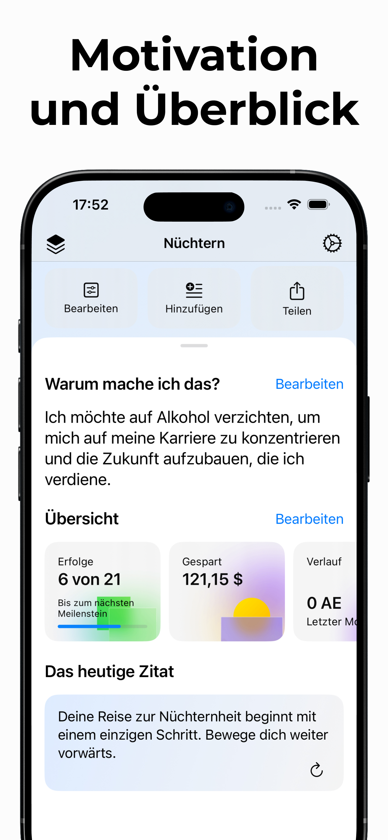 Alkoholfrei. Rauchfrei