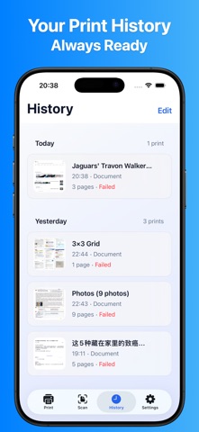 Printer app, Smart AIR printer iPhone screenshot