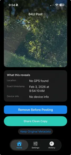 Screenshot von B4U Post auf dem iPhone 2