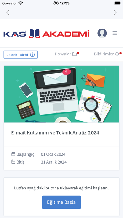 Kas Akademi. Screenshot