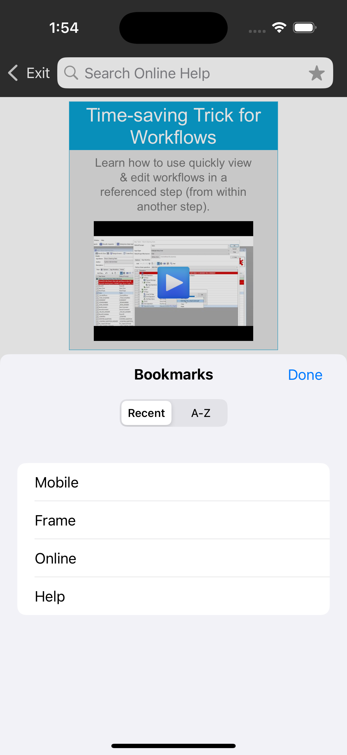 MobileFrame Online Help screenshot 3