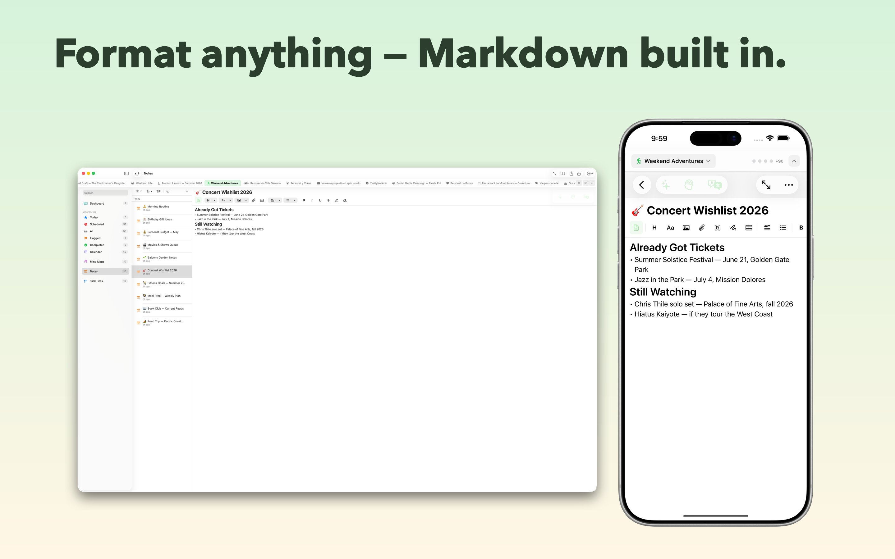 Mintofu: Notes Tasks Mind Maps