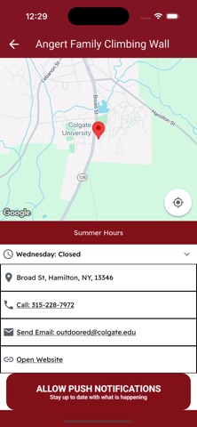 Colgate Athletics & Recreation iPhone screenshot