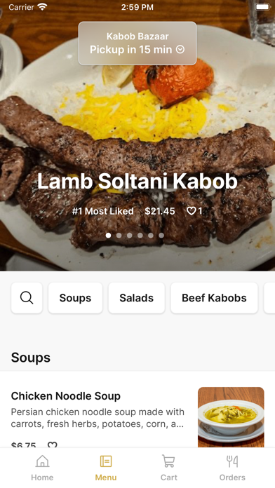 Kabob Bazaar iPhone screenshot 2 - Food & Drink app