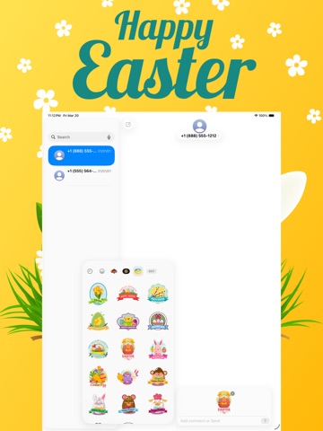 Happy Easter Holiday Stickers iPad screenshot