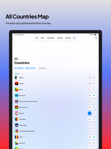 Travu: Travel Map & Tracker iPad screenshot